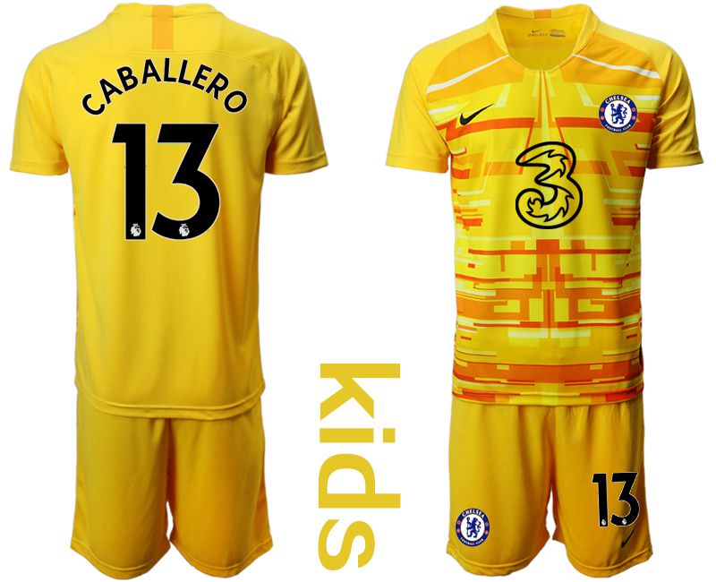 Youth 2020-2021 club Chelsea yellow goalkeeper #13 Soccer Jerseys1